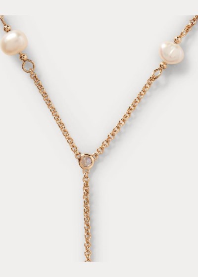 Collares Ralph Lauren Mujer Dorados - Drop-Chain Pearl - MLFID2704